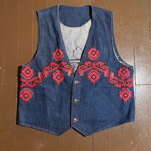 Vintage Western Denim Vest
